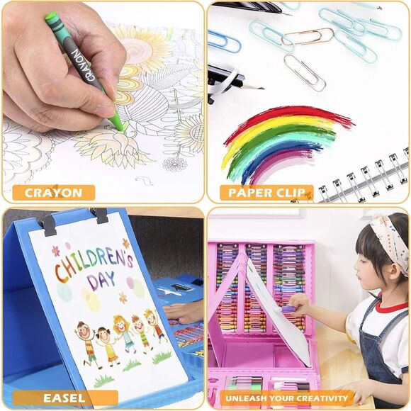 208 PCS Art Supplies Drawing Kit for Kids Adults Set with Double Sided Trifold - Picture 4 of 14